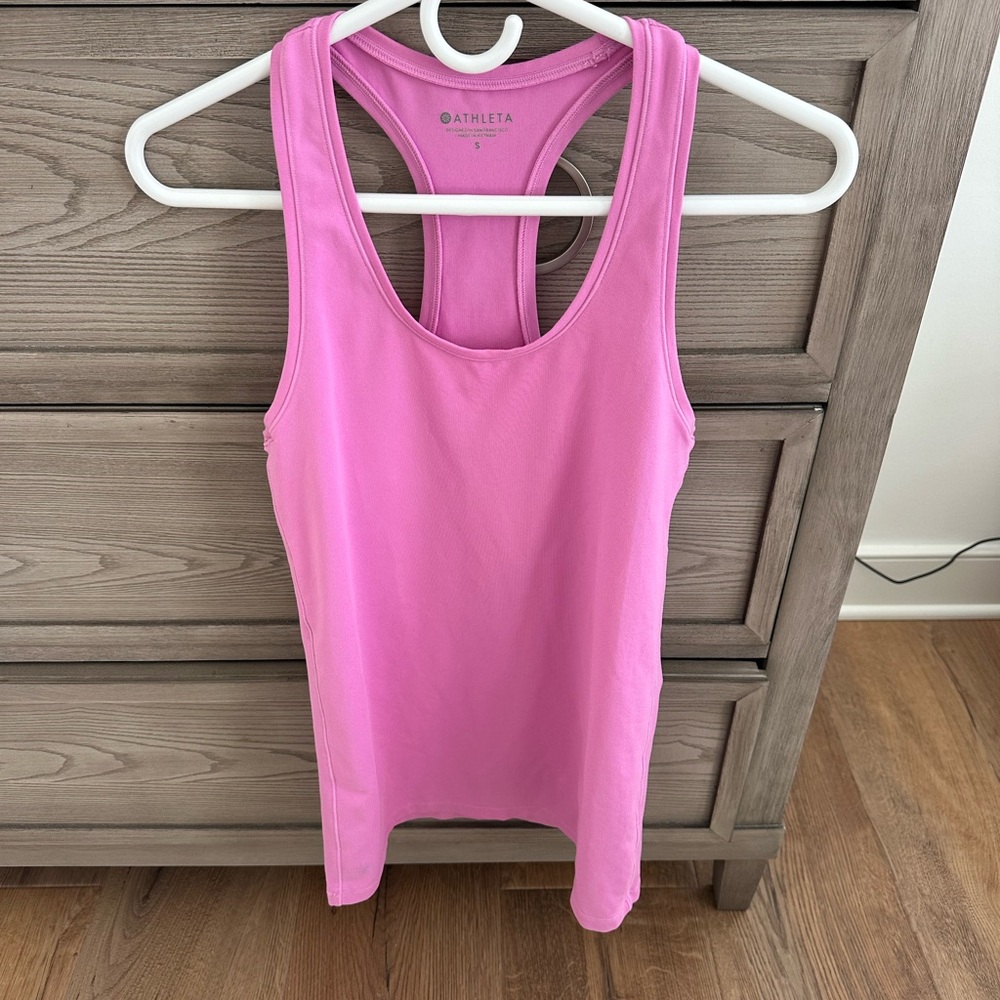 Athleta  Pink Racerback Performance Tank size S